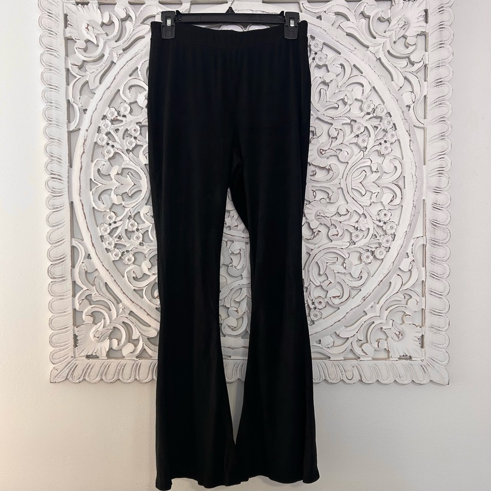 SO pull on suede like flare pants